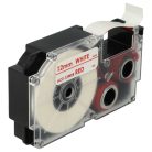 VHBW Casio XR-12WER1 Etikettenband, 12 mm, Rot-Weiß