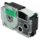 VHBW Casio XR-18GN, XR-18GN1 Etikettenband, 18 mm, Schwarz-Grün, PET+HARZ