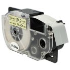 VHBW Casio XR-18GD, XR-18GD1 Etikettenband, 18 mm, Schwarz-Gold, PET+HARZ