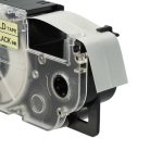 VHBW Casio XR-18GD, XR-18GD1 Etikettenband, 18 mm, Schwarz-Gold, PET+HARZ