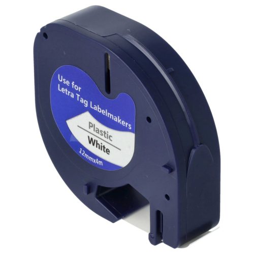 VHBW Dymo S0721610, 91201 Műanyag Címkeszalag - 12 mm, Fekete-Fehér