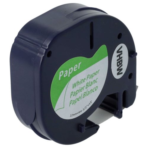 VHBW Dymo S0721520, 91200 Label Tape - 12 mm, Black-White