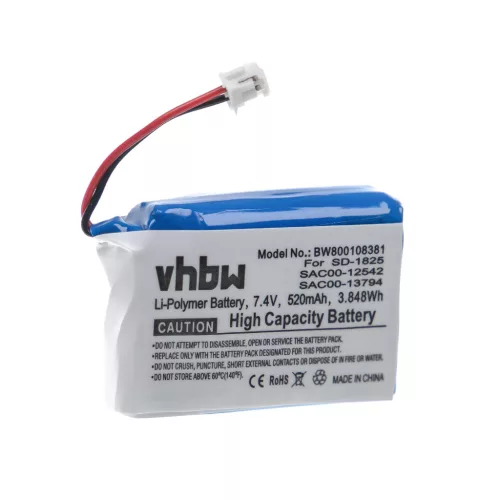 VHBW Dog Trainer Battery SAC00-12542 - 520 mAh 7.4 V Li-polymer
