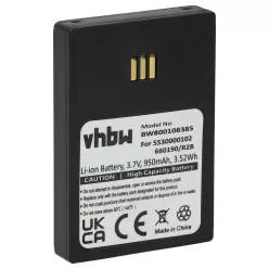   VHBW Festnetztelefon Akku Ascom RB-D62-L, 9D62, 660190/R2B - 950 mAh 3,7 V Li-Ion