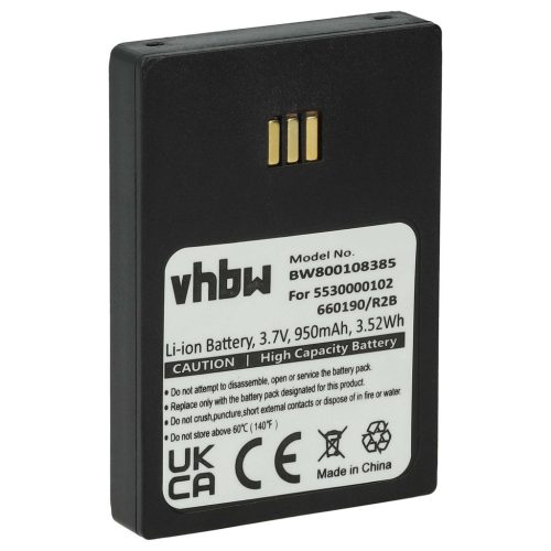 Vezetékes telefon akku Ascom RB-D62-L, 9D62, 660190/R2B - 950 mAh 3,7 V Li-Ion