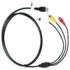 VHBW 3-RCA USB-Kabel, kompatibel mit HDD-Playern AV-Kabel, AV-Stereo-Systeme - Dreifach RCA-USB 2.0,