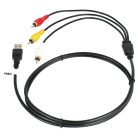 VHBW 3-RCA USB-Kabel, kompatibel mit HDD-Playern AV-Kabel, AV-Stereo-Systeme - Dreifach RCA-USB 2.0,