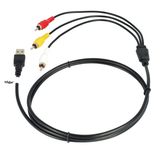 VHBW 3-RCA USB-Kabel, kompatibel mit HDD-Playern AV-Kabel, AV-Stereo-Systeme - Dreifach RCA-USB 2.0,