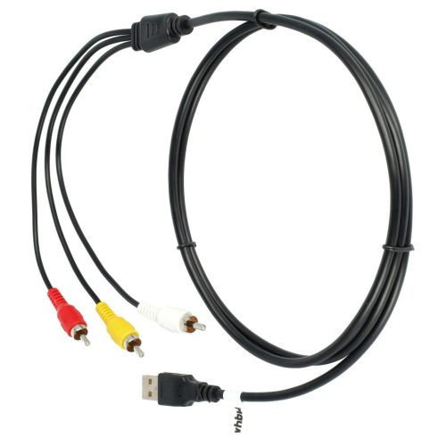 VHBW 3-RCA USB-Kabel, kompatibel mit HDD-Playern AV-Kabel, AV-Stereo-Systeme - Dreifach RCA-USB 2.0,