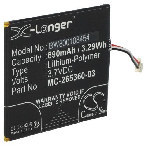 VHBW E-Book Akku MC-265360-03, 58-000083, 58-000151 - 890 mAh 3,7 V Li-Polymer