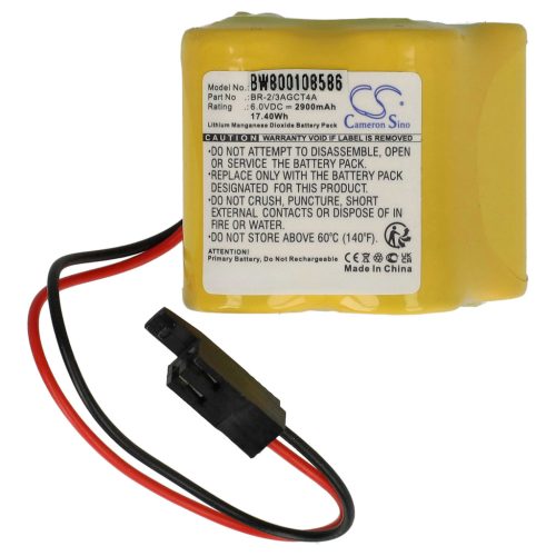 VHBW RAID Vezérlő Akkumulátor BR-2/3AGCT4A, A06B-6114-K504, A98L-0031-0025, CL 25A - 2900 mAh 6 V Li-MnO2