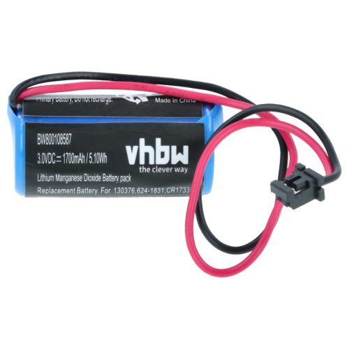 VHBW Ipari vezérlő akkumulátor Q6-BAT, BKO-C10811H03, 130376, 624-1831 - 1700 mAh 3 V Li-MnO2