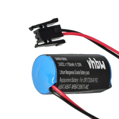 VHBW Ipari vezérlő akkumulátor B9670-MC, A6BAT, A6BAT-MRBAT - 1700 mAh 3,6 V Li-MnO2