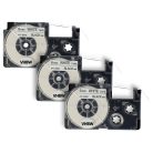VHBW Etikettband Casio XR-6WE, XR-6WE1 - 6 mm Schwarz/Weiß