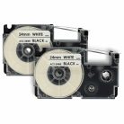 VHBW Etikettband Casio XR-24WE1, XR-24WE - 24 mm schwarz-weiß