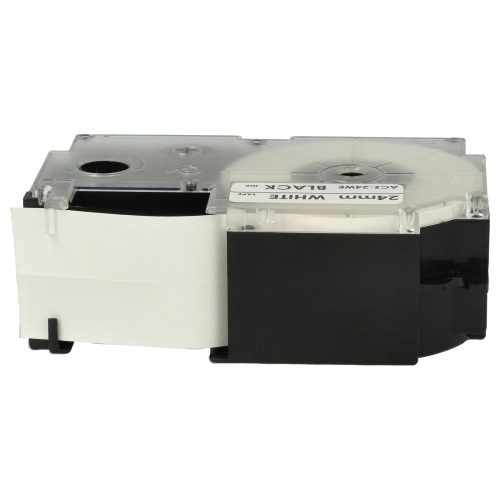 VHBW Etikettband Casio XR-24WE1, XR-24WE - 24 mm schwarz-weiß