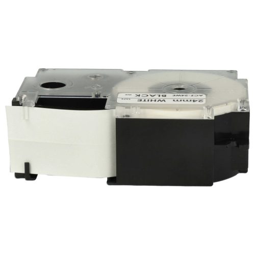 VHBW Etikettband Casio XR-24WE1, XR-24WE - 24 mm schwarz-weiß