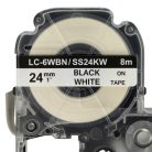 VHBW Etikettenband LC-6WBN - 24 mm Schwarz/Weiß
