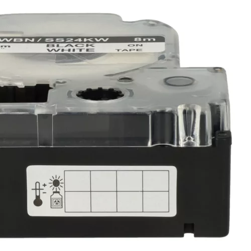 VHBW Label Tape Epson LC-6WBN - 24 mm Black/White