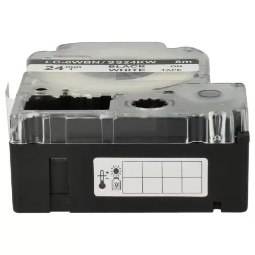 VHBW Label Tape Epson LC-6WBN - 24 mm Black/White