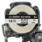VHBW Label Tape Epson SS18KW, LC-5WBN - 18 mm black-white
