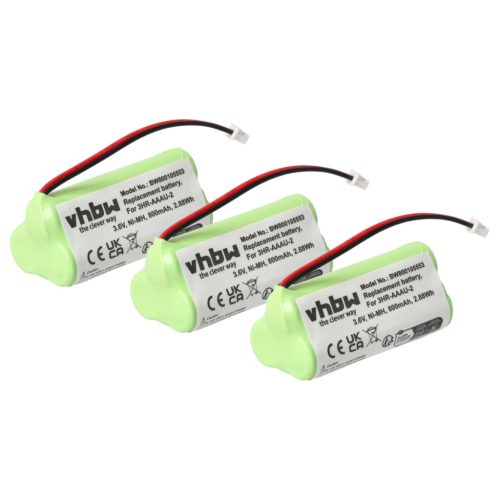 VHBW Vezetékes telefon akkumulátor 3HR-AAAU-2 - 700 mAh 3,6 V NiMH