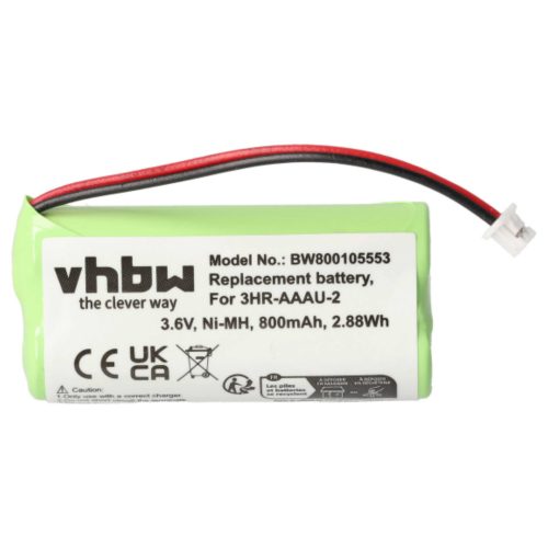 VHBW Vezetékes telefon akkumulátor 3HR-AAAU-2 - 700 mAh 3,6 V NiMH