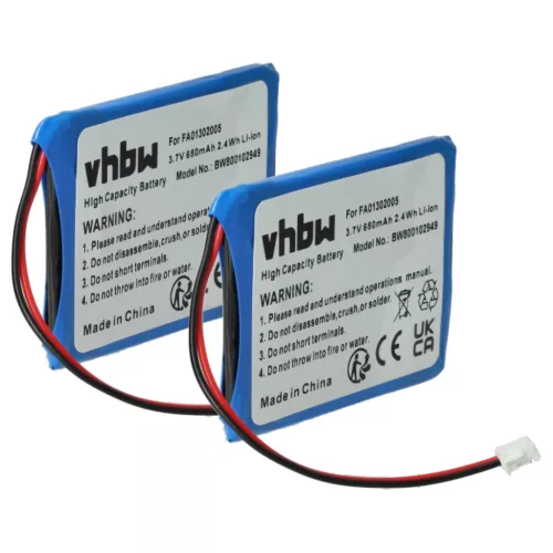 VHBW Wired Phone Battery Aastra BKB 201 010/1, FA01302005 - 650 mAh 3.7 V Li-Ion