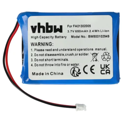 VHBW Wired Phone Battery Aastra BKB 201 010/1, FA01302005 - 650 mAh 3.7 V Li-Ion