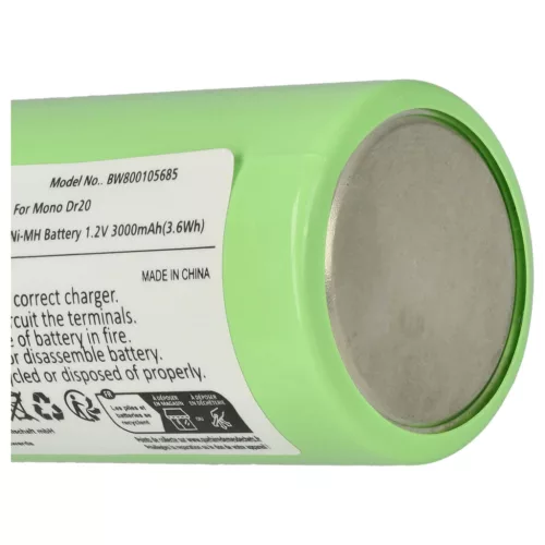 VHBW Radio Battery KR20, HR20, Mono D, R20, LR20 - 3000 mAh 1.2 V NiMH