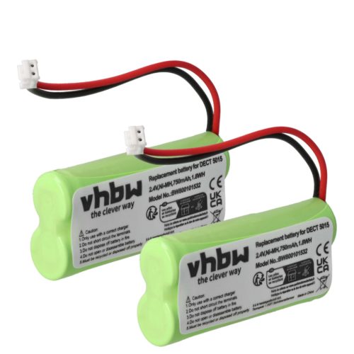 VHBW Battery Audioline 08C/CP18NM, BC101276 - 750 mAh 2.4 V NiMH