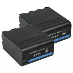   Camera 2x Battery replaces Sony NP-F930, NP-F990, NP-F970, NP-F960, NP-F950 - 10400 mAh 7.4 V Li-Ion