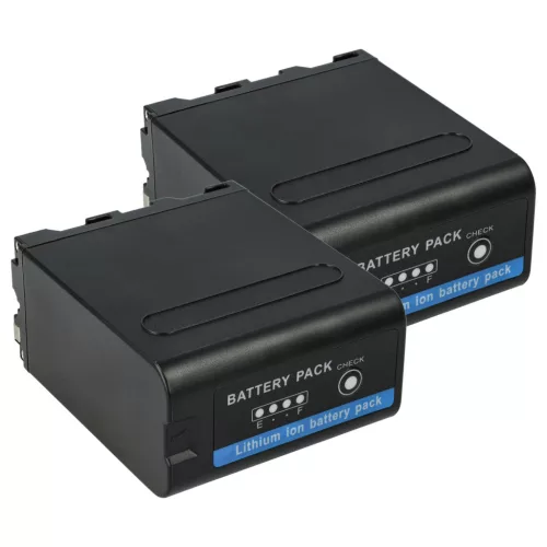Camera 2x Battery replaces Sony NP-F930, NP-F990, NP-F970, NP-F960, NP-F950 - 10400 mAh 7.4 V Li-Ion