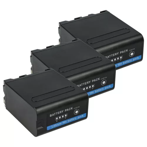 Camera 3x Battery replaces Sony NP-F930, NP-F990, NP-F970, NP-F960, NP-F950 - 10400 mAh 7.4 V Li-Ion
