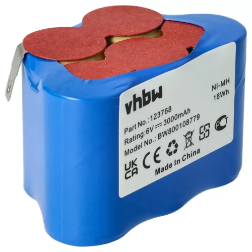 VHBW Moped Battery 93230 5, VYRR, VYRR6, 123768 - 3000 mAh 6 V NiMH