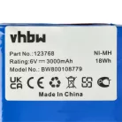 VHBW Moped Battery 93230 5, VYRR, VYRR6, 123768 - 3000 mAh 6 V NiMH