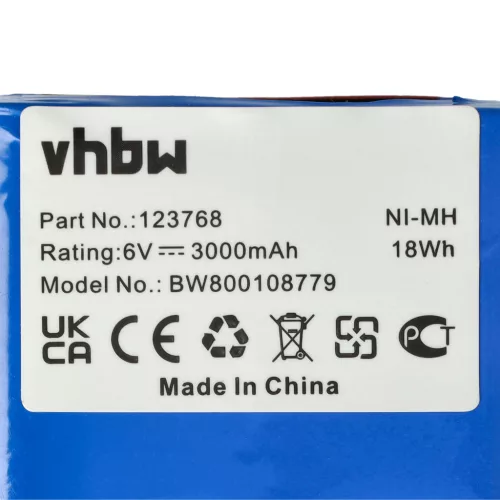 VHBW Moped Battery 93230 5, VYRR, VYRR6, 123768 - 3000 mAh 6 V NiMH