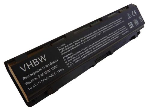 Notebook akkumulátor  Toshiba PA5024U-1BRS, PA5023U-1BRS - 6600 mAh 10,8 V Li-Ion, fekete