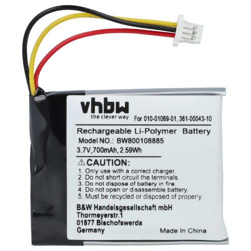VHBW Hundetrainer Akku Garmin 010-11864-00, 010-01069-01, 361-00043-10 - 700 mAh 3,7 V Li-Ion