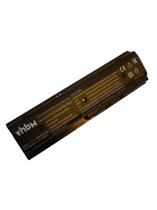 Notebook akkumulátor  HP 671731-001, 671567-831, 671567-421 - 6600 mAh 10,8 V Li-Ion, fekete