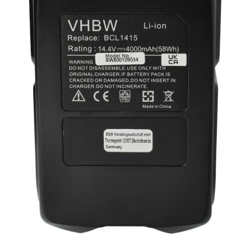 VHBW Elektrowerkzeug Akku Hitachi EBL1430, BCL1430 - 4000 mAh, 14,4 V, Li-Ion