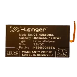   VHBW Notebook Battery Huawei HB3080G1EBW, HB3080G1EBC - 4650 mAh 3.8 V Li-polymer, black
