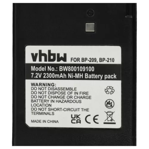 VHBW Radio Akku BP-209, BP-211, BP-210N, BP-209N, BP-210, BP-211N - 2300 mAh 7,2 V NiMH