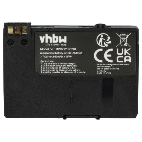 Vezetékes telefon akkuának  EBA-510, L36145-K1310-X401, BASIC56 - 850 mAh 3,7 V Li-Ion