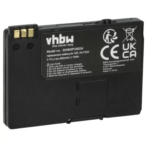 VHBW Vezetékes telefon akkuának  EBA-510, L36145-K1310-X401, BASIC56 - 850 mAh 3,7 V Li-Ion