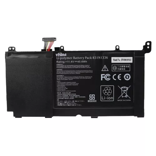 VHBW Notebook Battery Asus 0B200-00450400, 0B200-00450100 - 4000 mAh 11.4 V Li-polymer, black