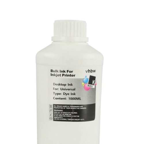 VHBW Refill Ink, Black, Canon HP, 1000 ml