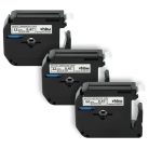 VHBW Etikettenband Brother M-K231 - 12 mm Schwarz-Weiß