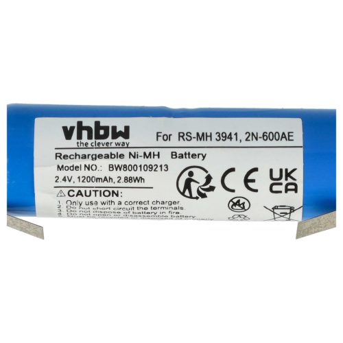 VHBW Elektrische Zahnbürste Akku 4717, RS-MH 3941, Cd 9S-RWT05, 2N-600AE, 1103425149 - 1200 mAh 2,4 V NiMH