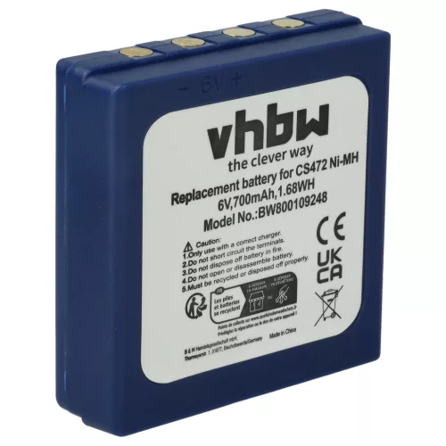 VHBW Radio Battery BA222060, BA222061, BA203060, FBFUB03, AF-FUB03M, KH68302500 - 700 mAh 6 V NiMH